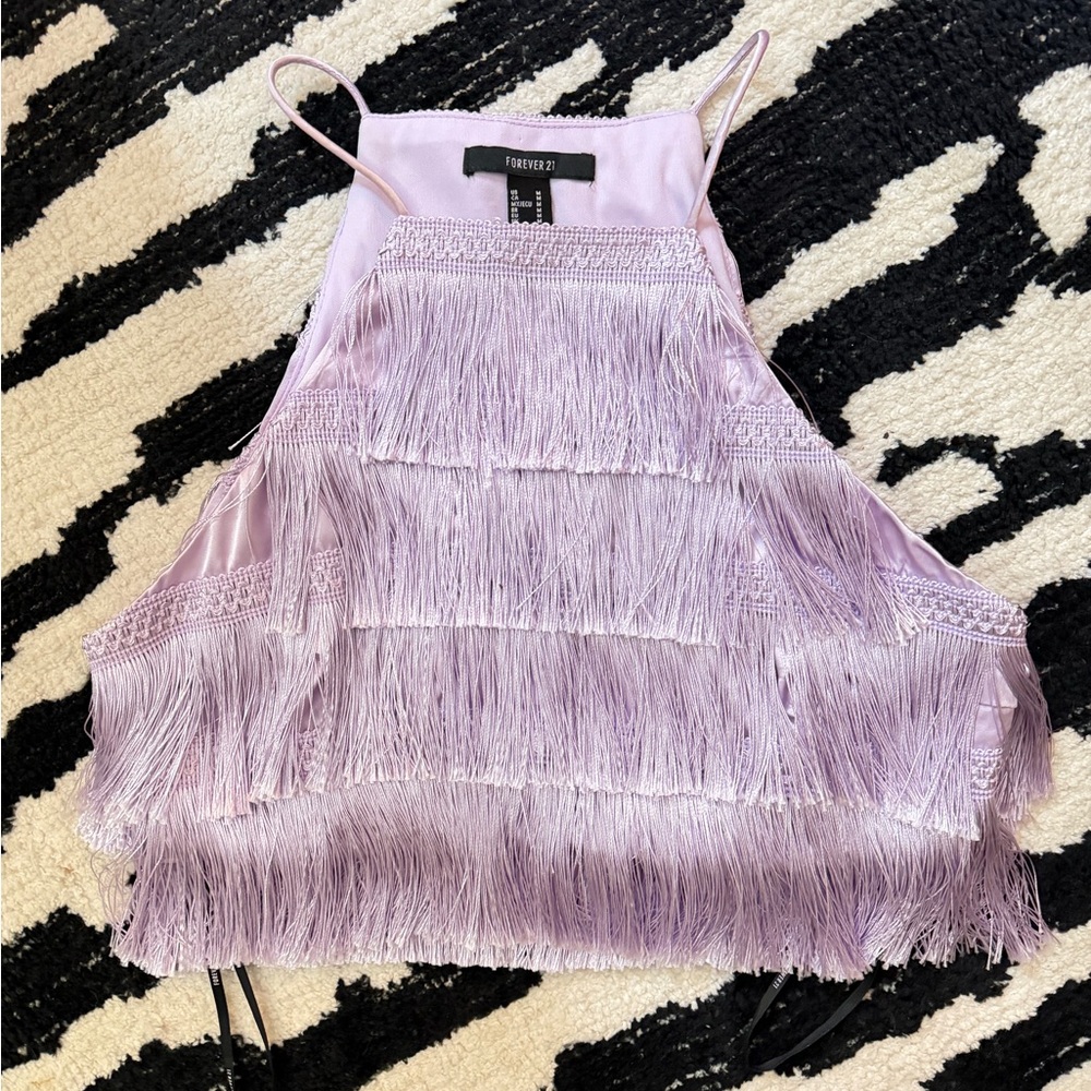 Forever 21 Lavender Fringe Top - Picture 3 of 5